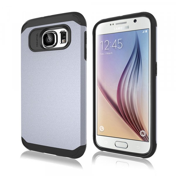 Wholesale Samsung Galaxy S6 Slim Fit Armor Hybrid Case (Silver)